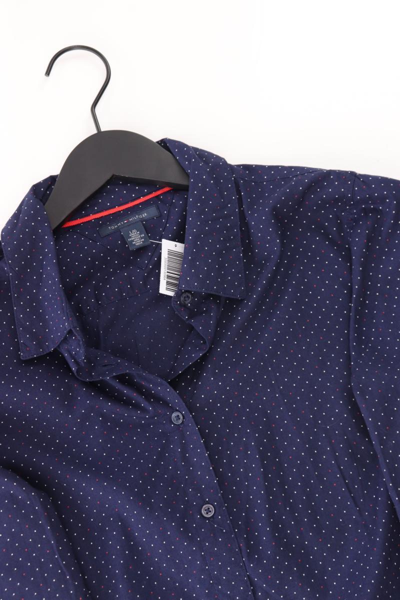Tommy Hilfiger Langarmbluse Gr. L gepunktet blau