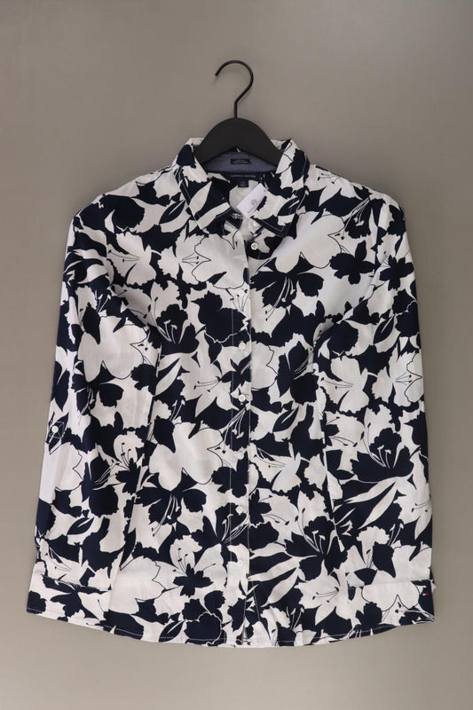 Tommy Hilfiger Langarmbluse Gr. L mit Blumenmuster blau aus Baumwolle