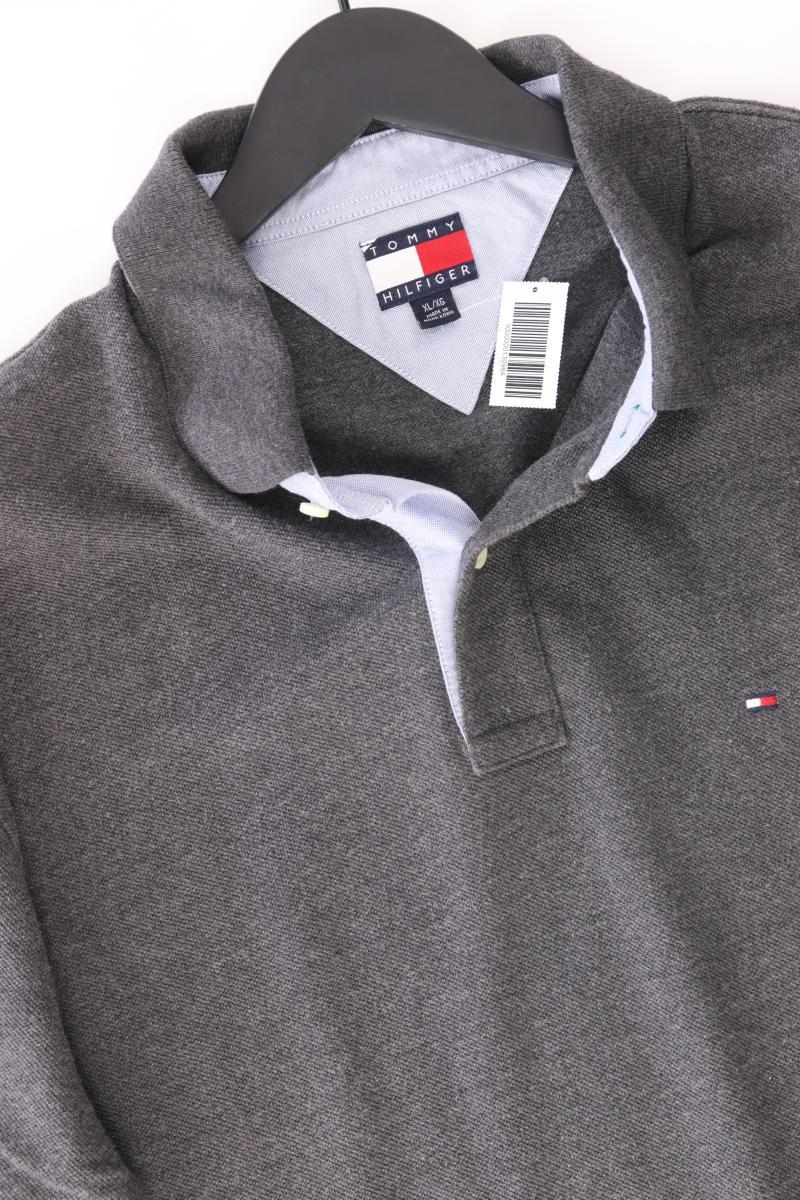 Tommy Hilfiger Poloshirt für Herren Gr. XL Kurzarm grau aus Baumwolle