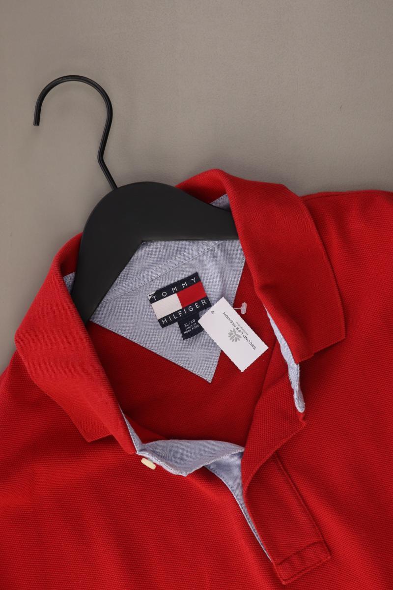 Tommy Hilfiger Poloshirt für Herren Gr. XL Kurzarm rot aus Baumwolle