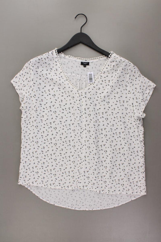 Bexleys Bluse Gr. 46 mit Blumenmuster Kurzarm weiß aus Viskose