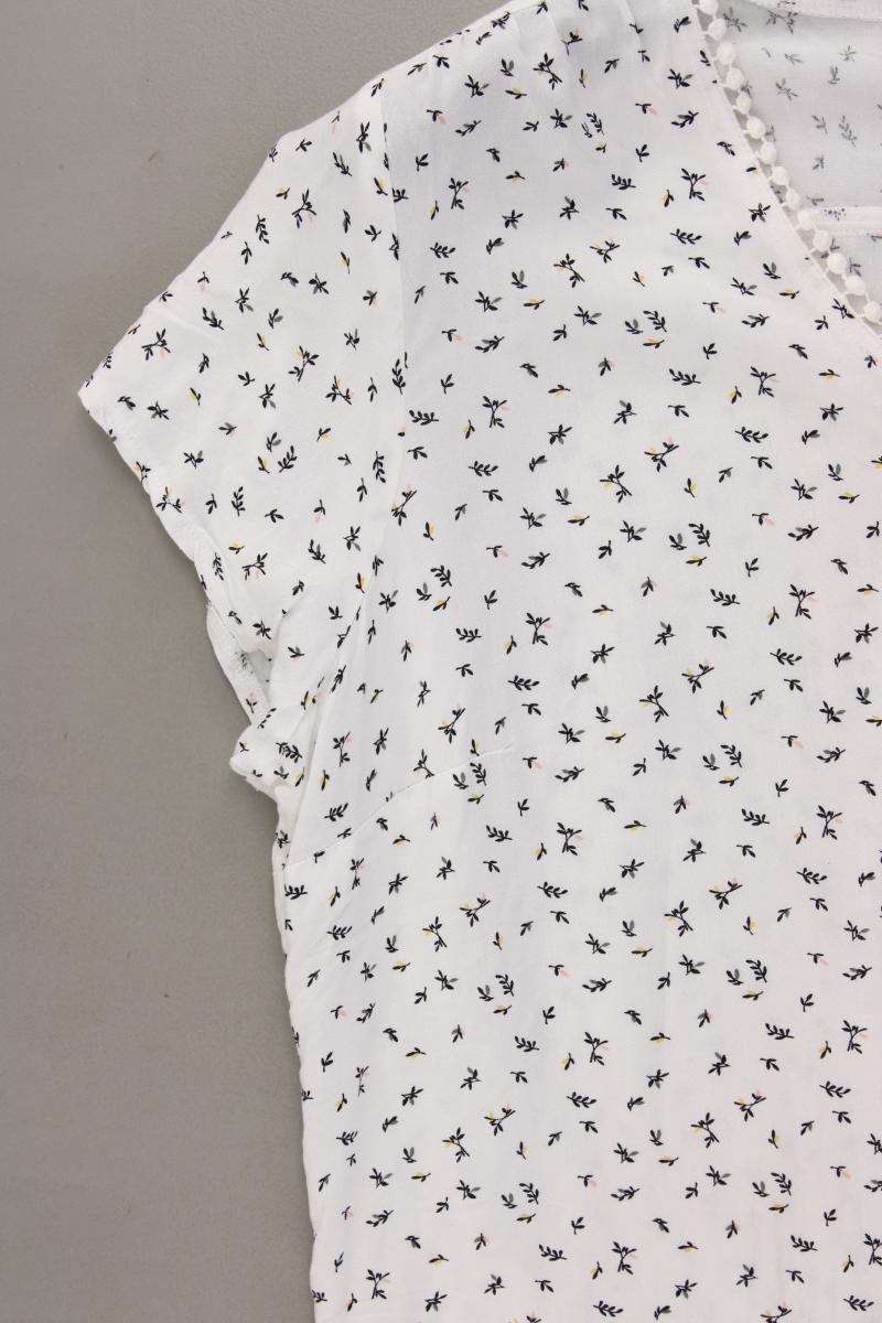 Bexleys Bluse Gr. 46 mit Blumenmuster Kurzarm weiß aus Viskose