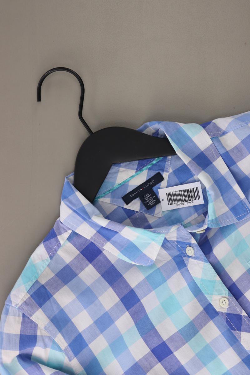 Tommy Hilfiger Karobluse Gr. L kariert Langarm blau