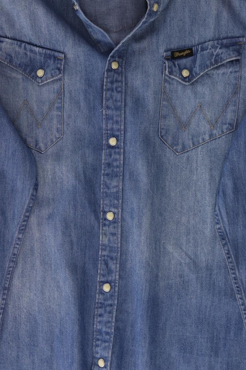 Wrangler Jeanshemd für Herren Gr. XL Langarm blau aus Baumwolle