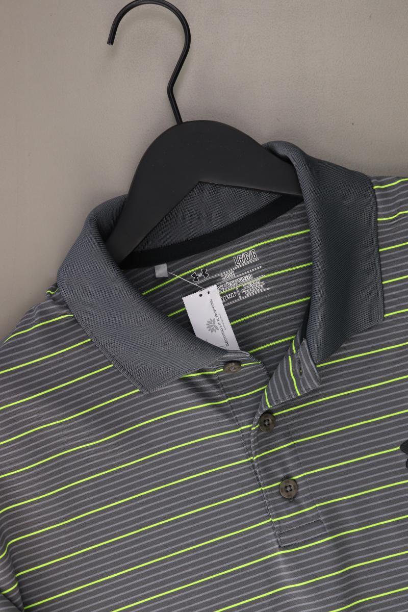 under armour Poloshirt für Herren Gr. L gestreift neuwertig Kurzarm grau