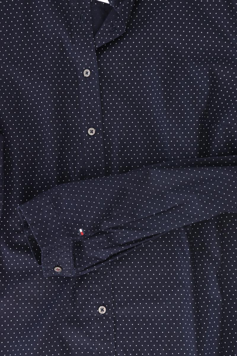 Tommy Hilfiger Langarmbluse Gr. UK 12 (M) gepunktet blau