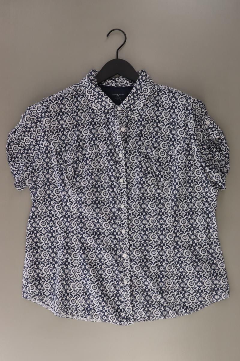 Tommy Hilfiger Kurzarmbluse Gr. L blau aus Baumwolle