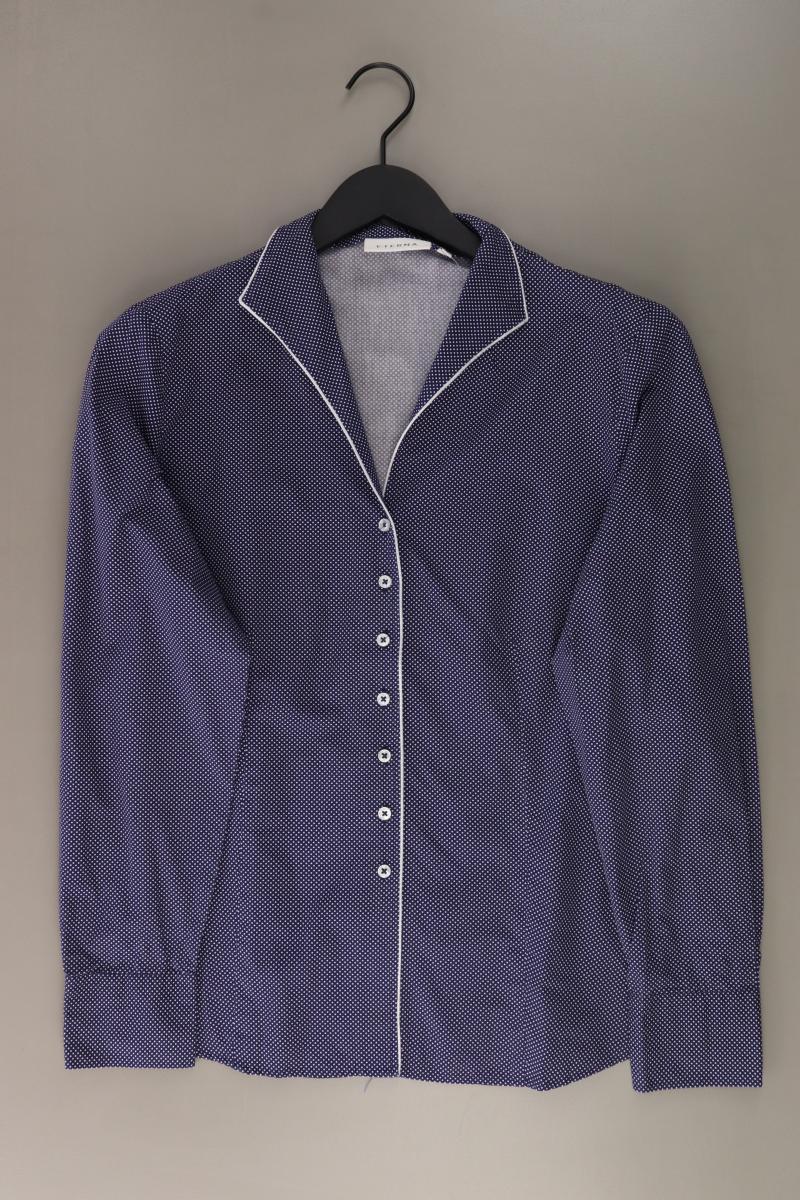 Eterna Langarmbluse Gr. 42 gepunktet blau