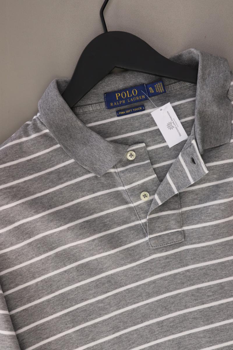 Ralph Lauren Poloshirt für Herren Gr. XL gestreift Kurzarm grau