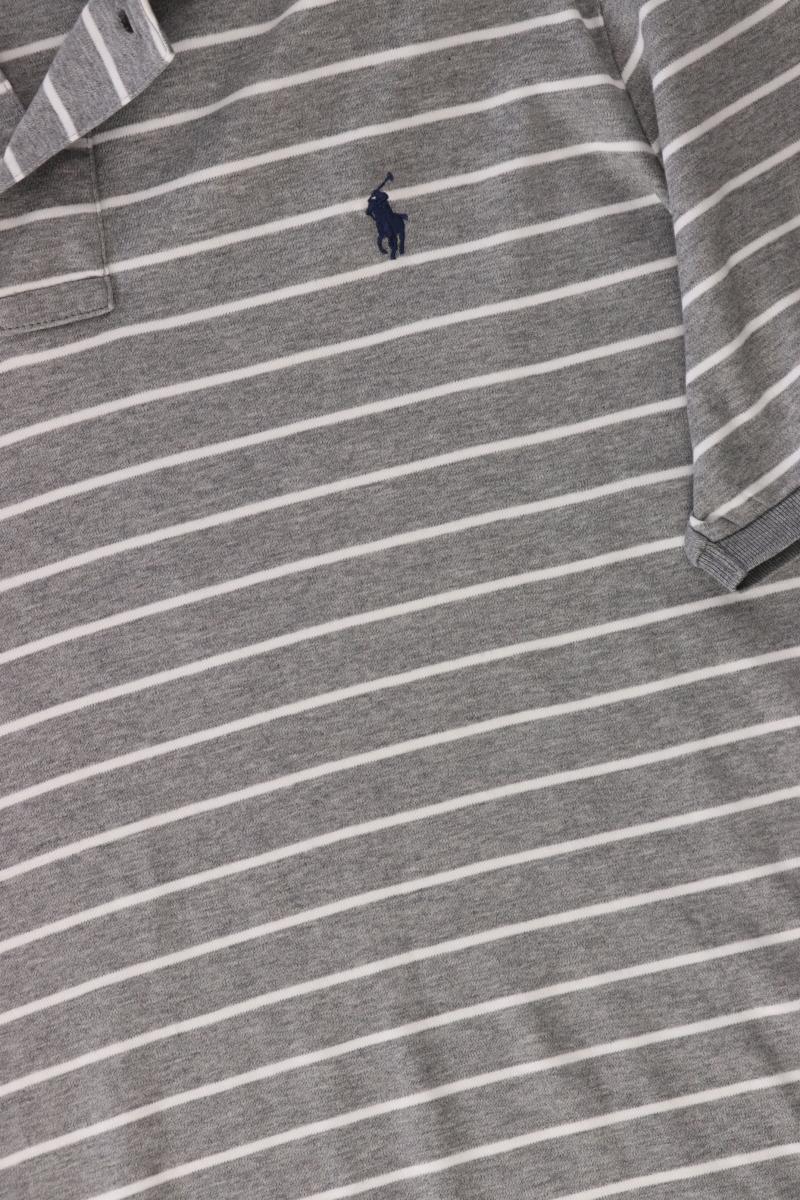 Ralph Lauren Poloshirt für Herren Gr. XL gestreift Kurzarm grau