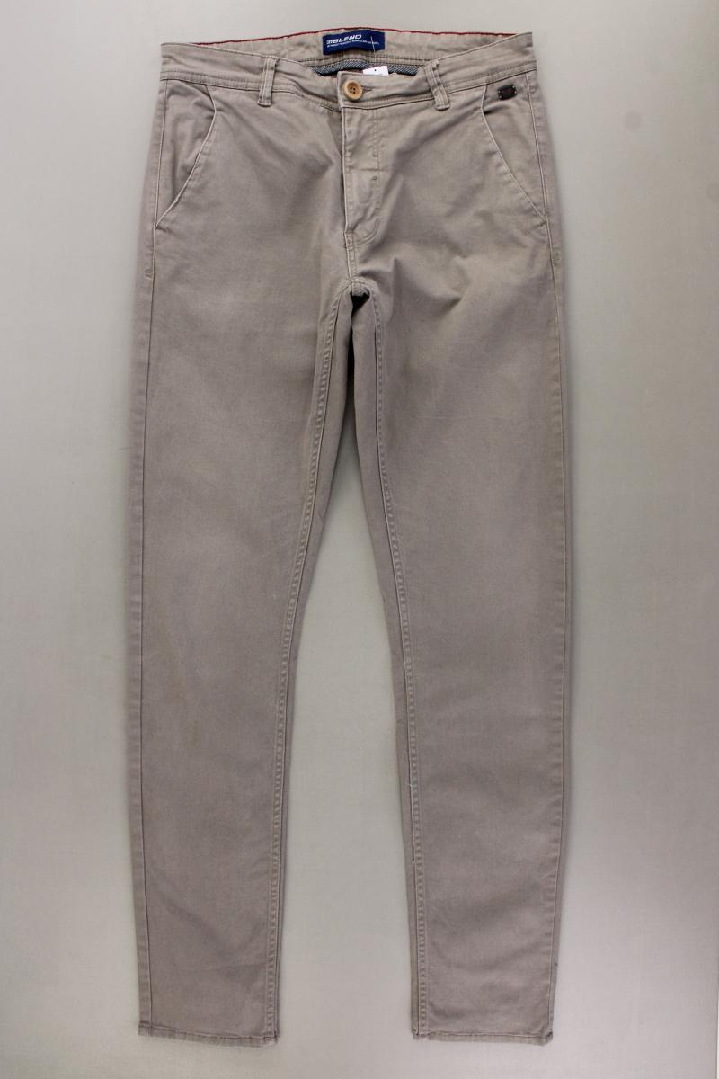 Blend Chinohose für Herren Gr. W31/L34 grau aus Baumwolle