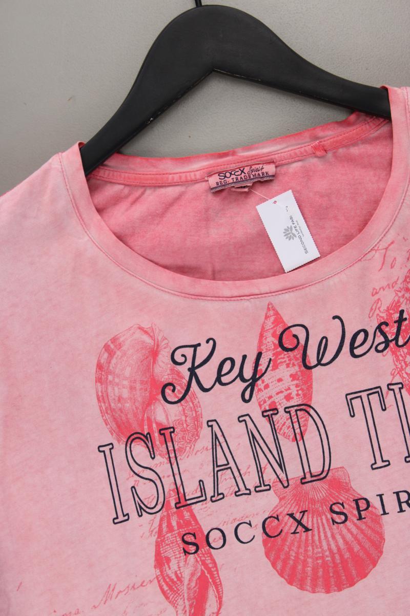 Soccx Printshirt Gr. 44 Kurzarm rosa aus Baumwolle