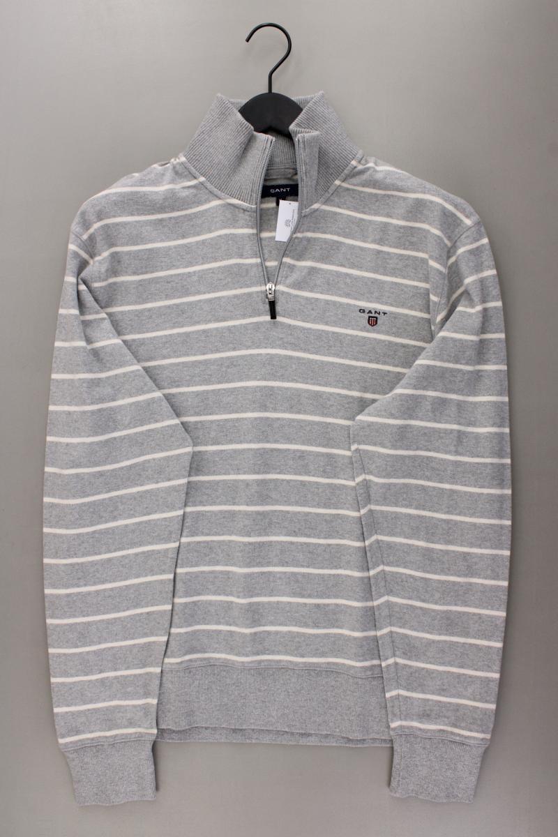 Gant Feinstrickpullover für Herren Gr. XL gestreift grau aus Baumwolle