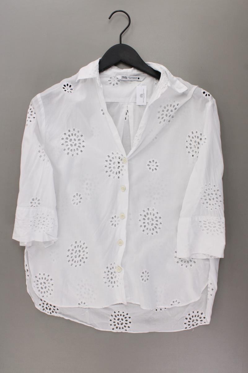 Zara Oversize-Bluse Gr. XS 3/4 Ärmel weiß