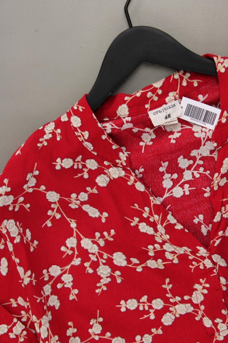 JP & J Baker x H&M Longbluse Gr. 36 mit Blumenmuster Kurzarm rot