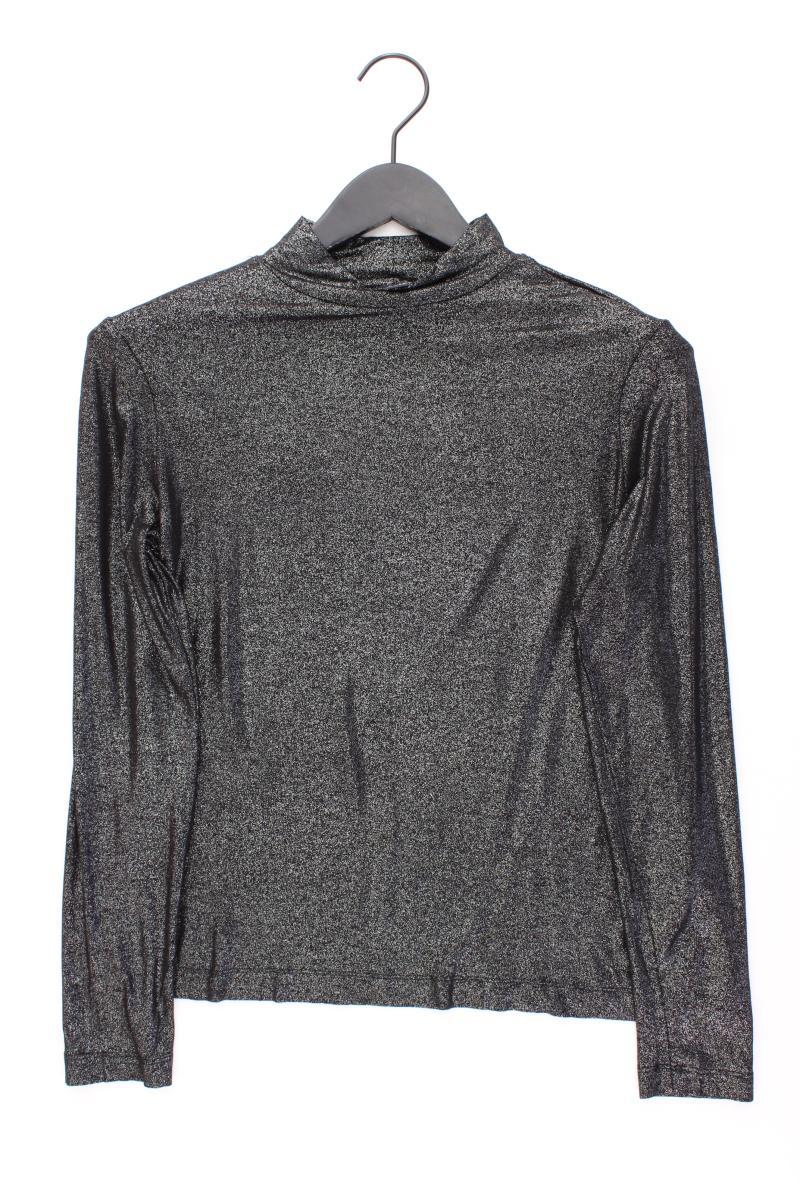 Esprit Longsleeve-Shirt Gr. L neuwertig Langarm mit Glitzer silber aus Viskose