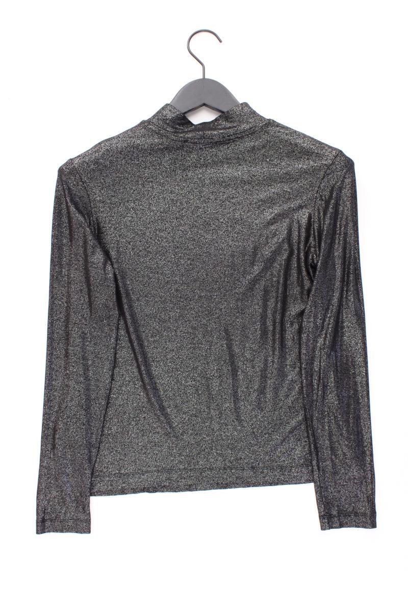 Esprit Longsleeve-Shirt Gr. L neuwertig Langarm mit Glitzer silber aus Viskose