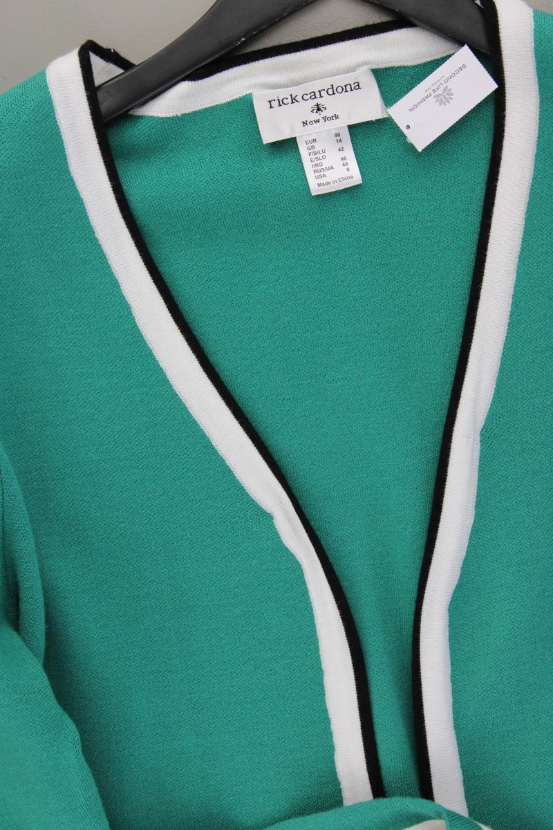 rick cardona Strickjacke Gr. 40 neuwertig Langarm grün aus Viskose