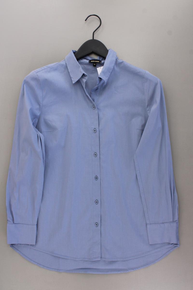 More&More Langarmbluse Gr. 38 blau aus Baumwolle