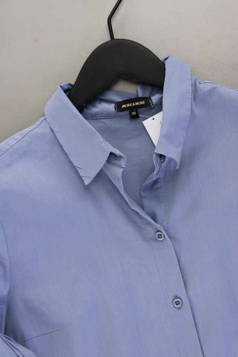 More&More Langarmbluse Gr. 38 blau aus Baumwolle