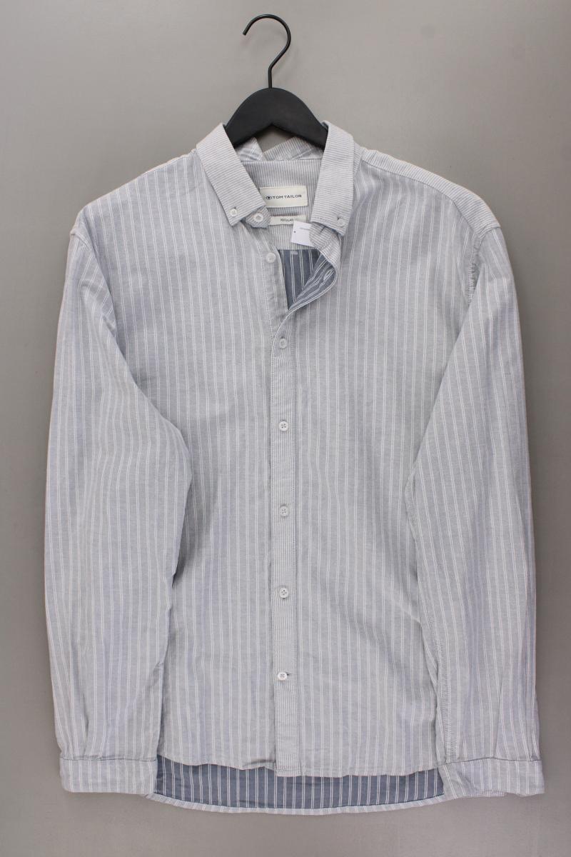 Tom Tailor Langarmhemd für Herren Gr. XXL gestreift grau