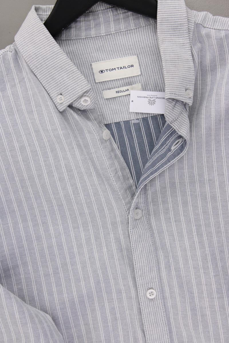 Tom Tailor Langarmhemd für Herren Gr. XXL gestreift grau