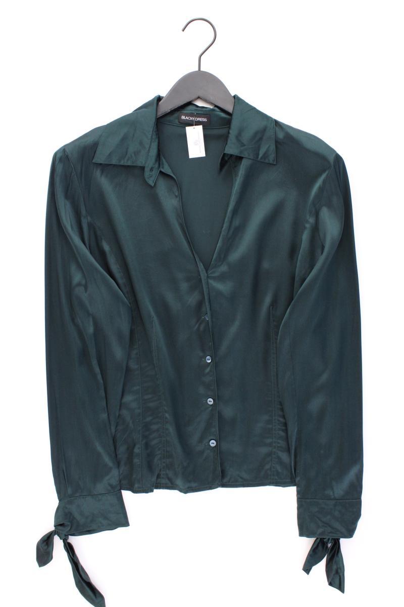 Blacky Dress Seidenbluse Gr. 42 Langarm Vintage grün