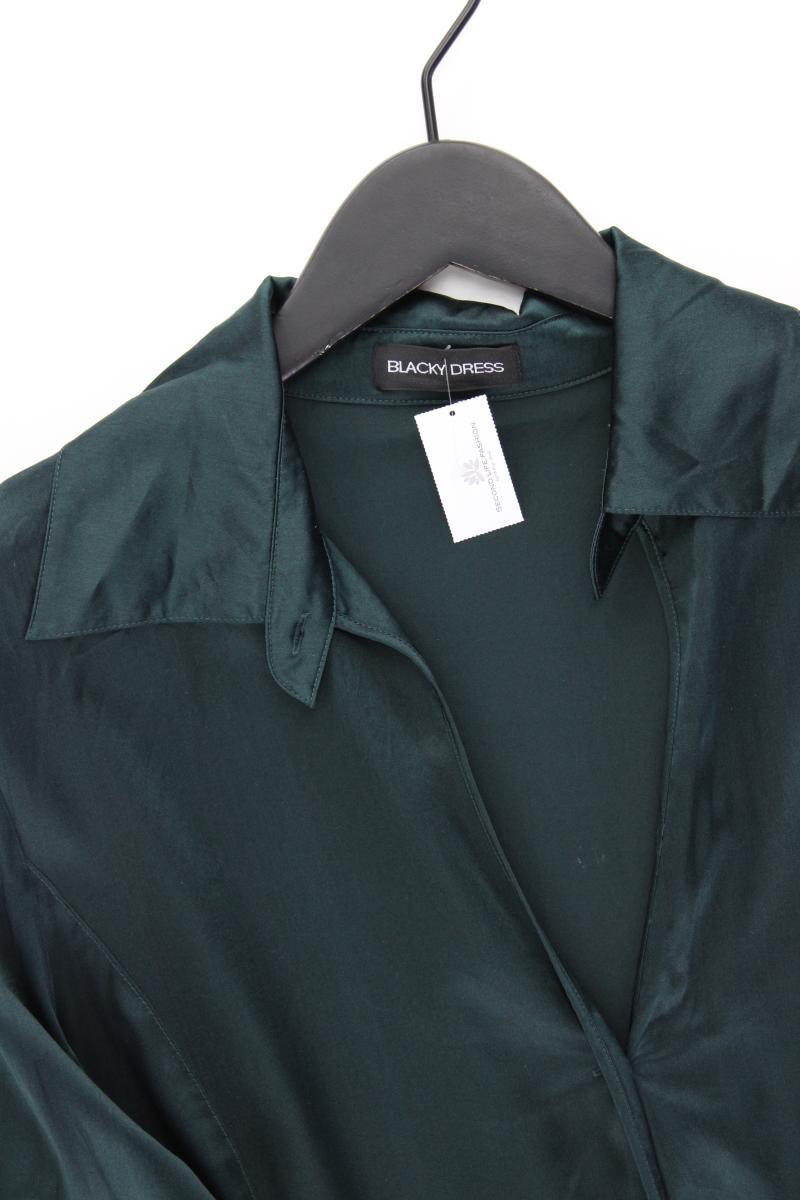 Blacky Dress Seidenbluse Gr. 42 Langarm Vintage grün
