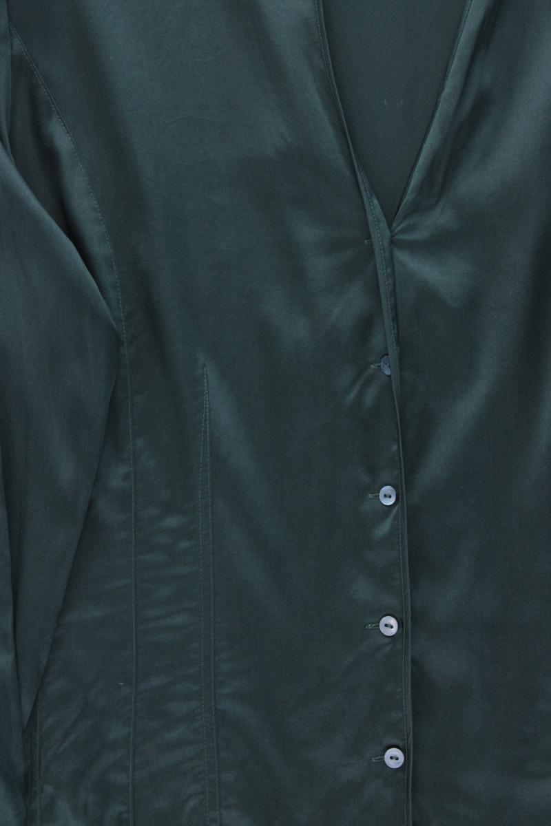 Blacky Dress Seidenbluse Gr. 42 Langarm Vintage grün