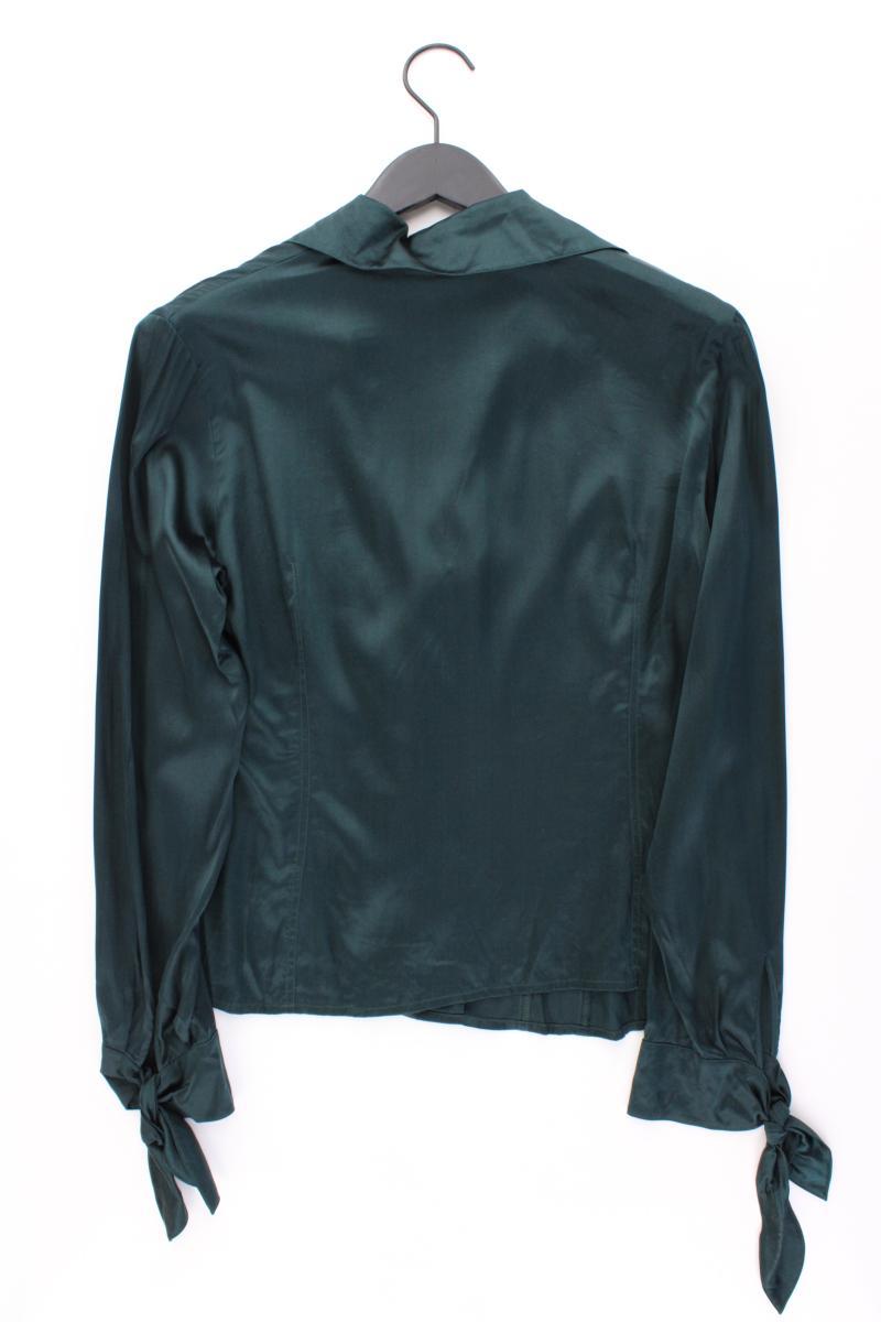 Blacky Dress Seidenbluse Gr. 42 Langarm Vintage grün
