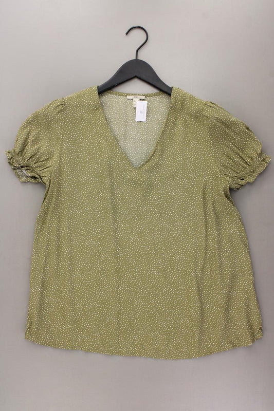 edc by Esprit Kurzarmbluse Gr. M gepunktet neuwertig olivgrün aus Viskose