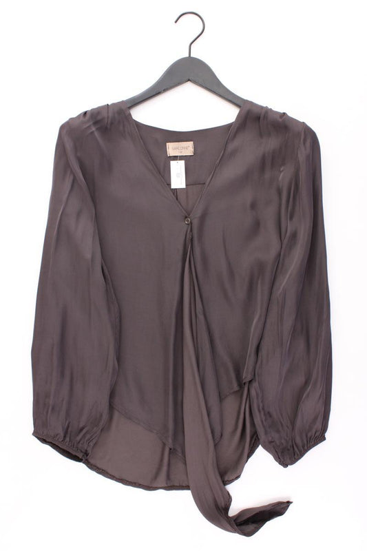 Garconne Wickelbluse mit Seide Gr. S/M Langarm braun aus Viskose