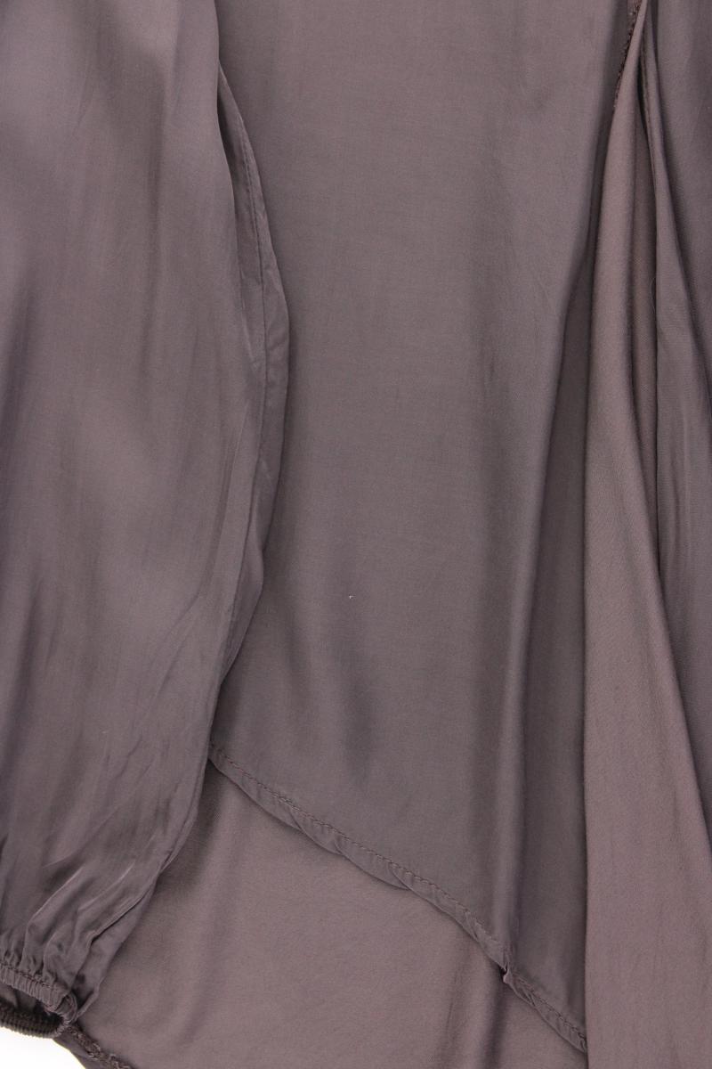 Garconne Wickelbluse mit Seide Gr. S/M Langarm braun aus Viskose