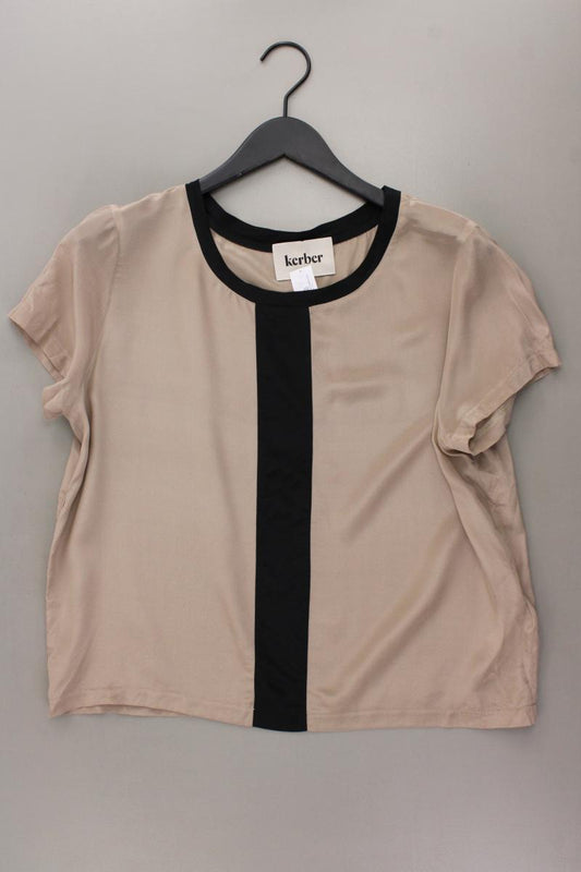 Kerber Seidenbluse Gr. 42 Kurzarm creme