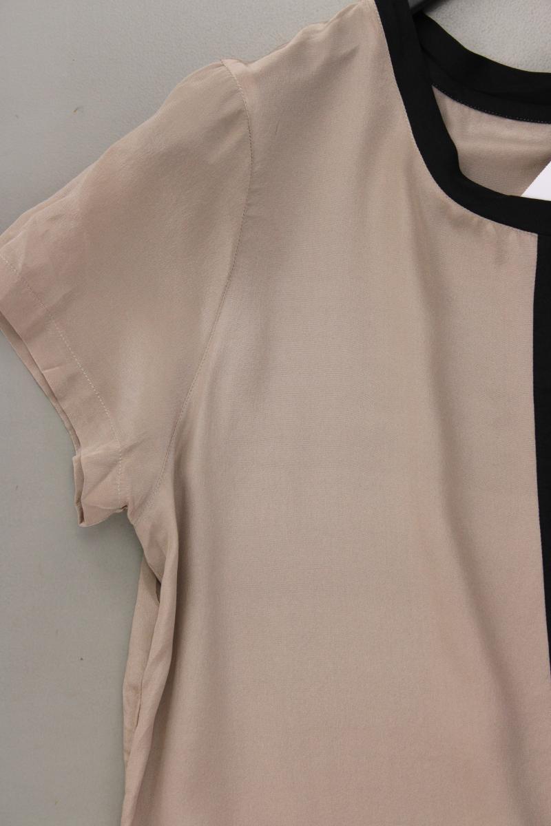 Kerber Seidenbluse Gr. 42 Kurzarm creme