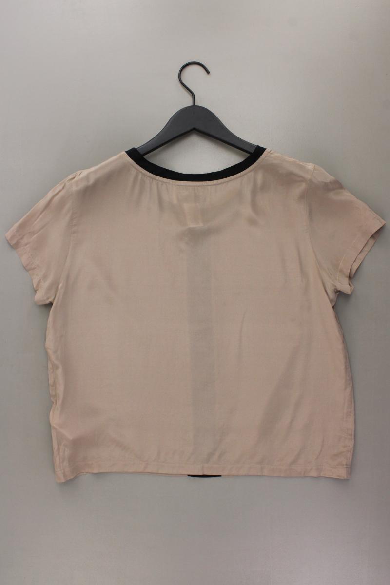 Kerber Seidenbluse Gr. 42 Kurzarm creme
