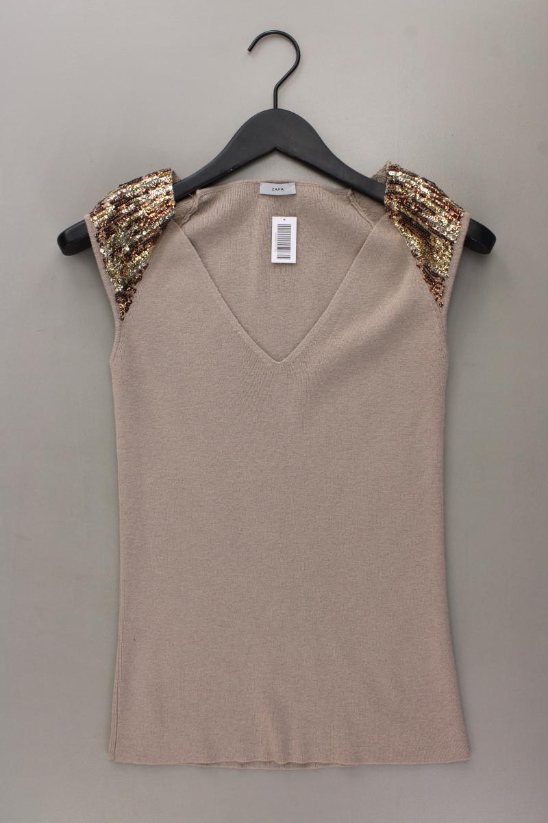 ZAPA Trägertop Gr. S mit Pailletten creme aus Wolle