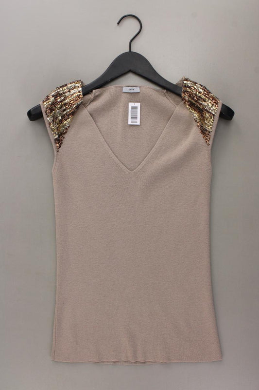 ZAPA Trägertop Gr. S mit Pailletten creme aus Wolle