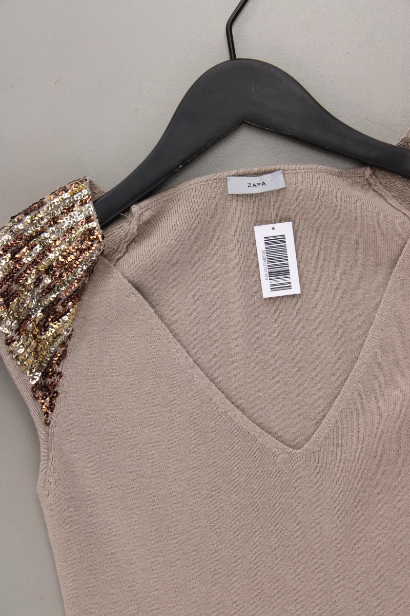 ZAPA Trägertop Gr. S mit Pailletten creme aus Wolle