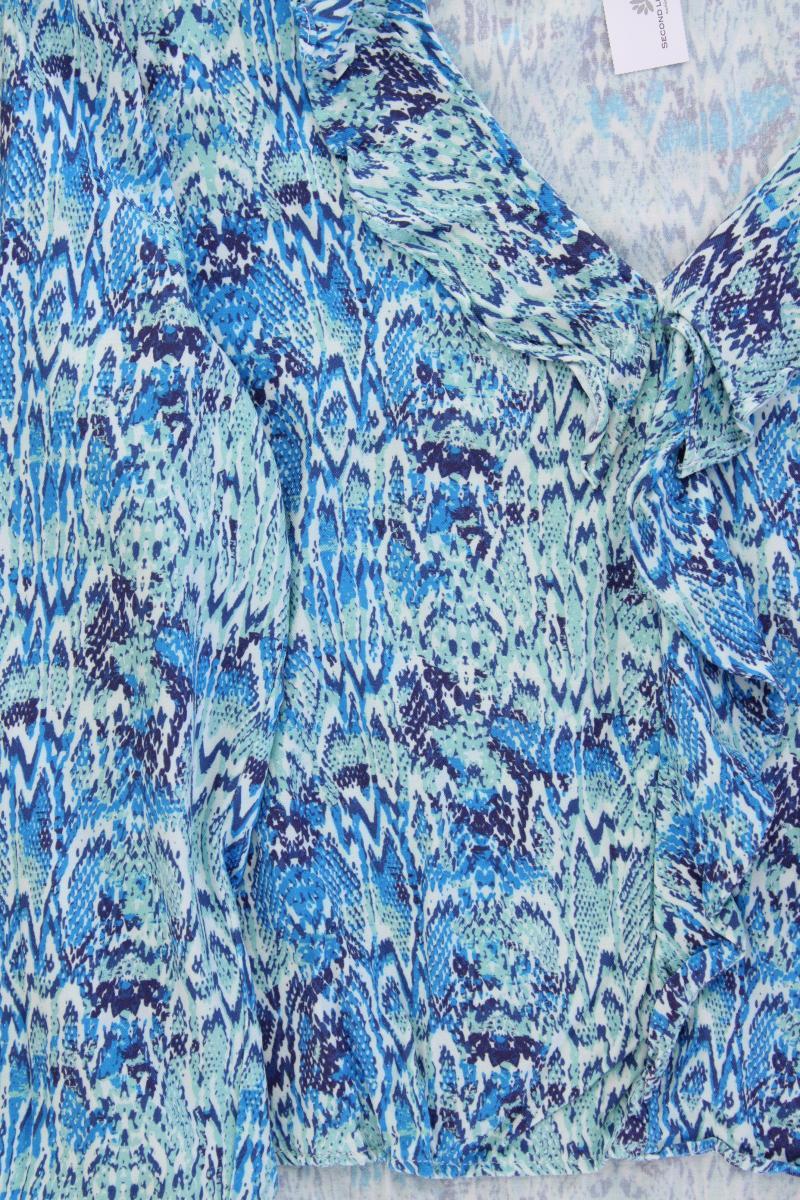 Zara Langarmbluse Gr. XL blau aus Viskose