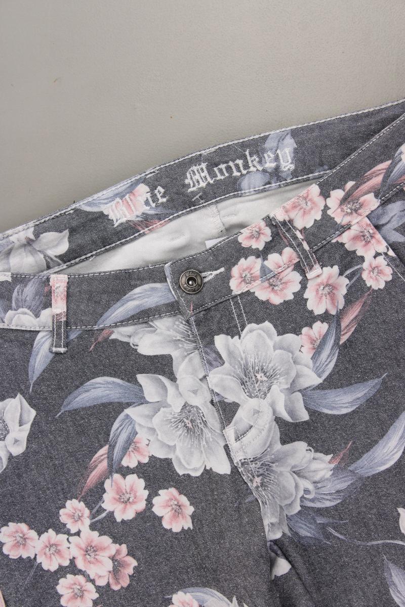 Blue Monkey Hose Gr. w28/L32 mit Blumenmuster mehrfarbig aus Baumwolle