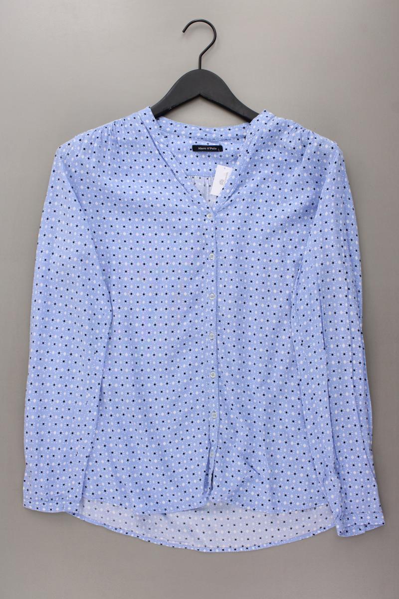 Marc O'Polo Langarmbluse Gr. 42 geometrisches Muster blau aus Viskose