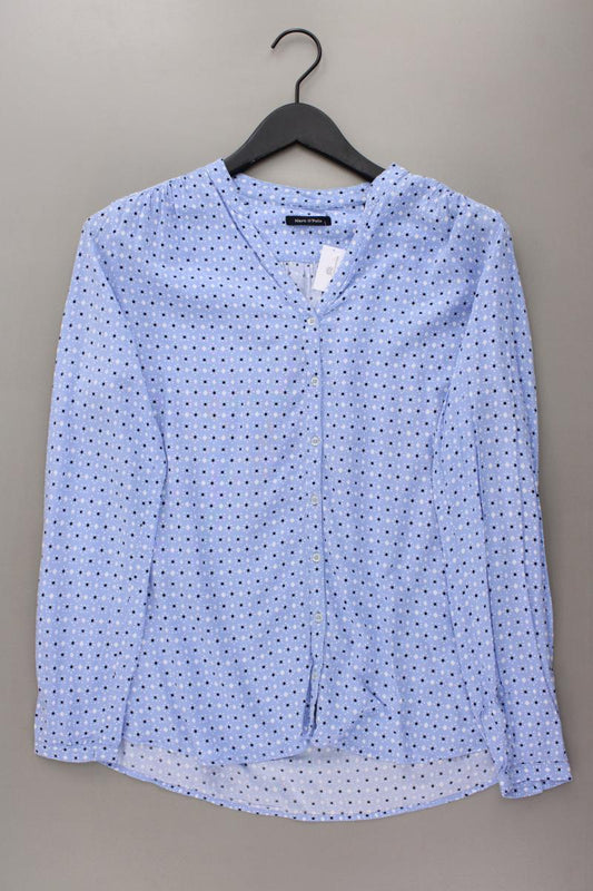 Marc O'Polo Langarmbluse Gr. 42 geometrisches Muster blau aus Viskose