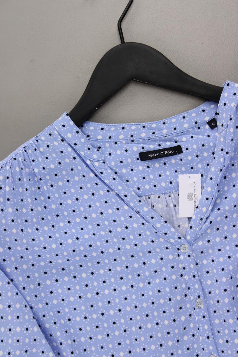 Marc O'Polo Langarmbluse Gr. 42 geometrisches Muster blau aus Viskose
