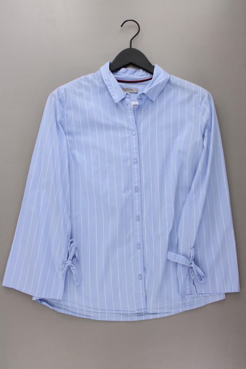 comma, Langarmbluse Gr. 40 gestreift blau aus Baumwolle