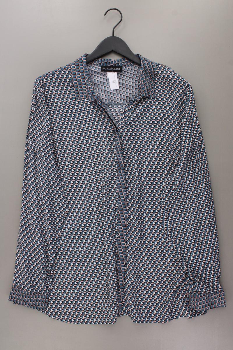 Patrizia Dini Langarmbluse Gr. 50 geometrisches Muster neuwertig mehrfarbig