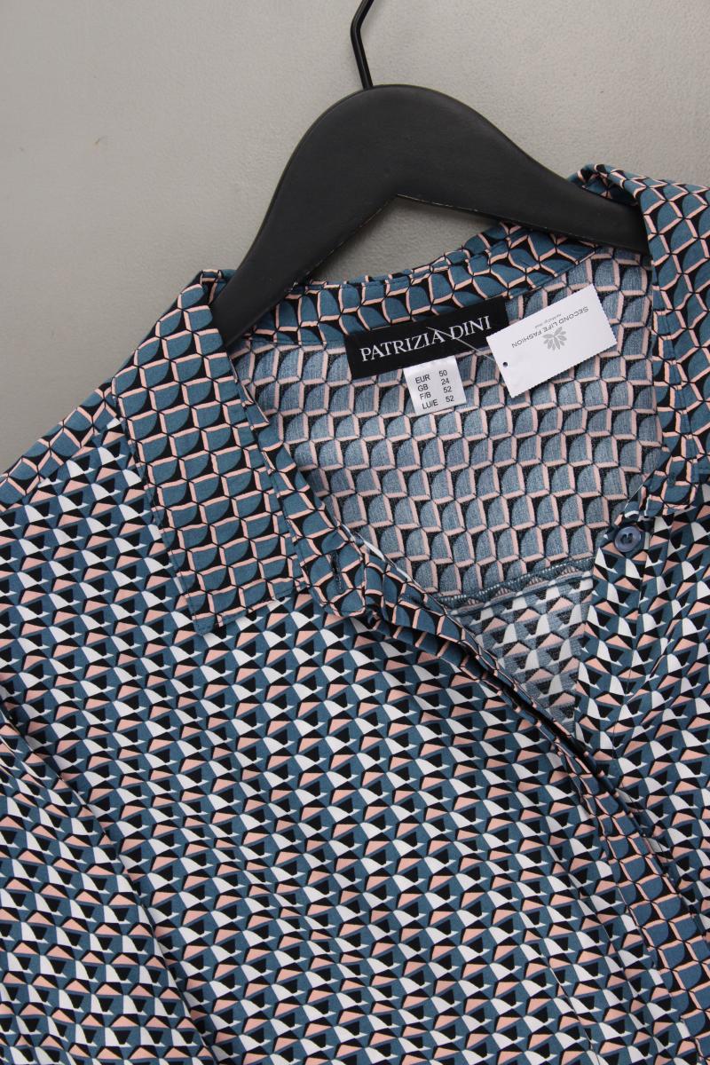 Patrizia Dini Langarmbluse Gr. 50 geometrisches Muster neuwertig mehrfarbig