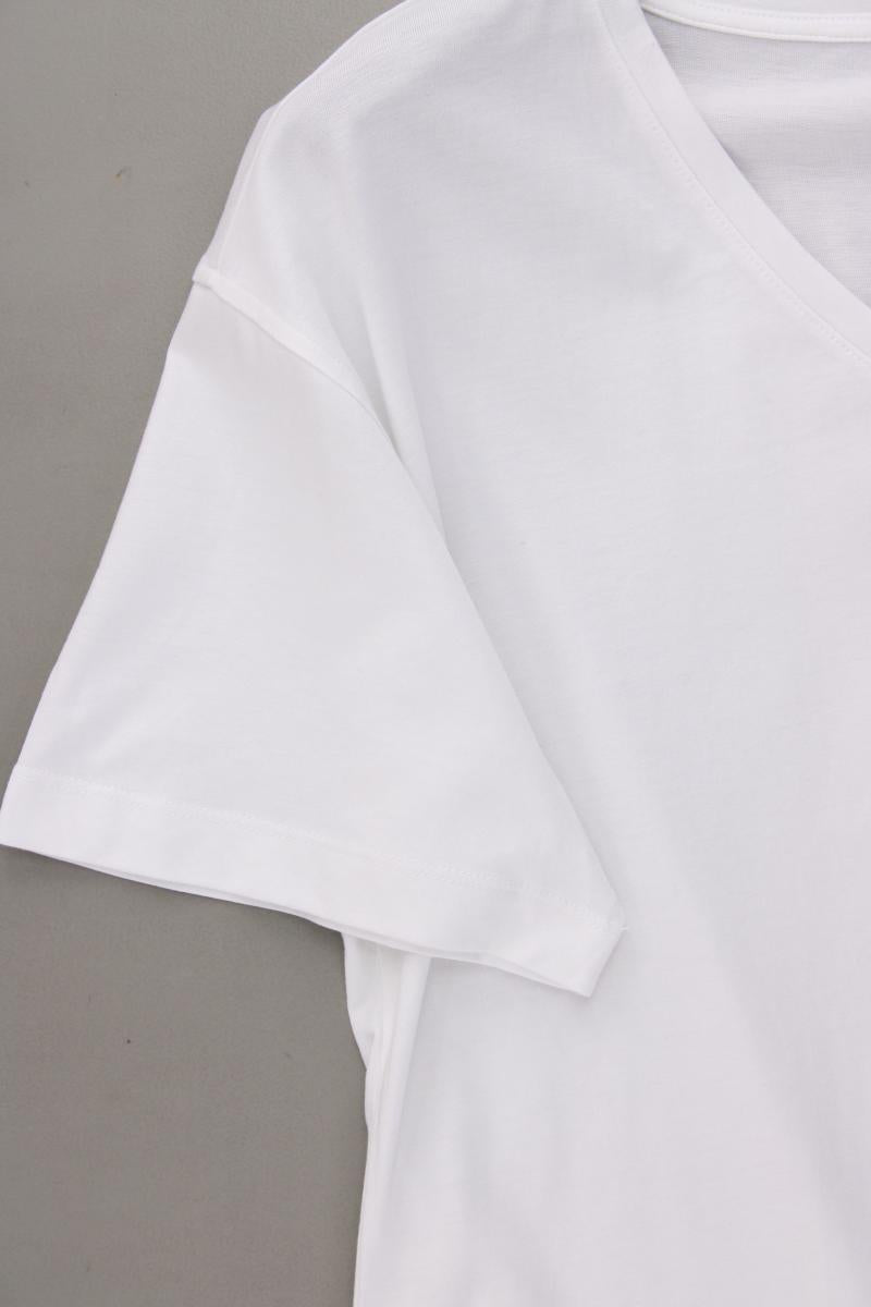 Esprit Shirt mit V-Ausschnitt Gr. M neuwertig Kurzarm weiß aus Modal