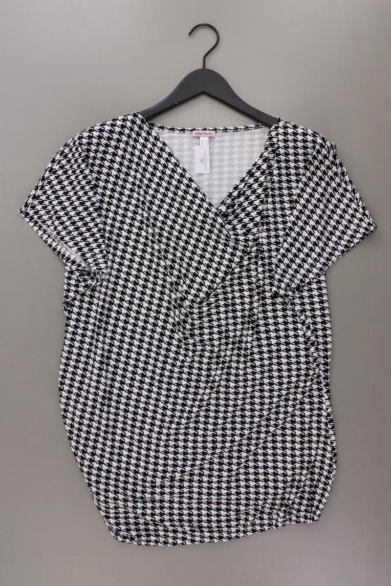 Alba Moda Kurzarmbluse Gr. 48 hahnentritt schwarz aus Viskose