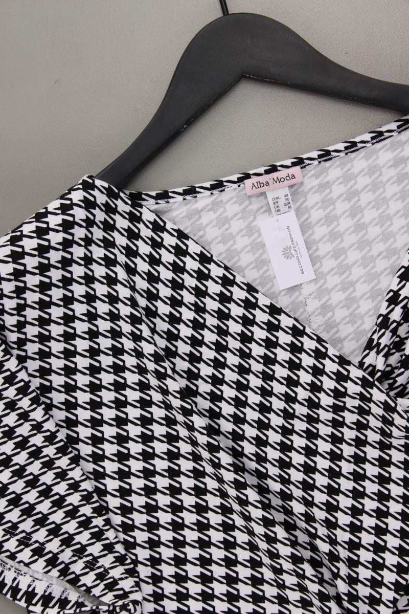 Alba Moda Kurzarmbluse Gr. 48 hahnentritt schwarz aus Viskose
